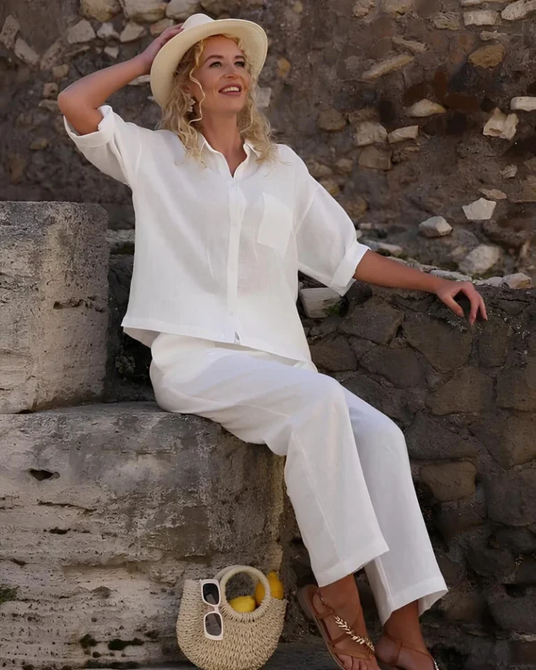 Leinen Hosenanzug für Damen Positano