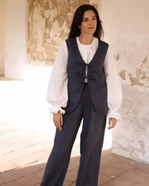 Leinenhose mit Gummizug für Damen Positano