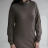 Midikleid aus Merinowolle Mocha