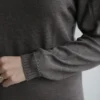 Midikleid aus Merinowolle Mocha