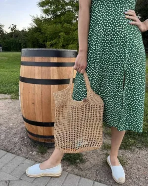 Gehäkelte Raffia Netztasche