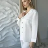 Leinen Schlafanzug mit Hose für Damen Serene