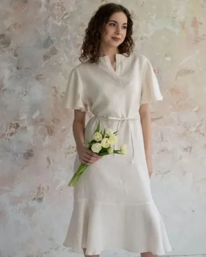 Leinenkleid mit Volantsaum Vivian