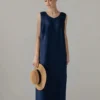 Leinen Maxikleid für Damen Santorini