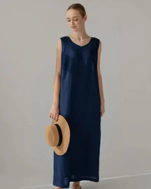 Leinen Maxikleid für Damen Santorini