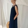 Leinen Maxikleid für Damen Santorini