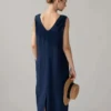 Leinen Maxikleid für Damen Santorini